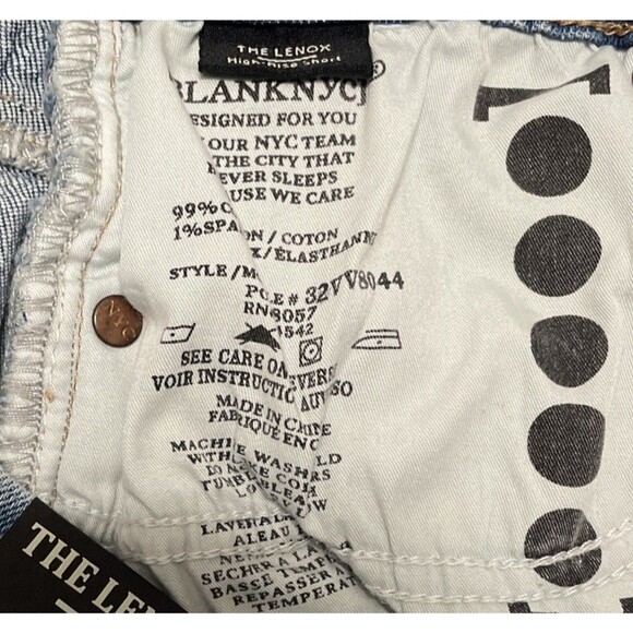 BlankNYC Shorts 28 The Lenox High-Rise Denim Blue So Yesterday Cut Offs NWT - Picture 8 of 9